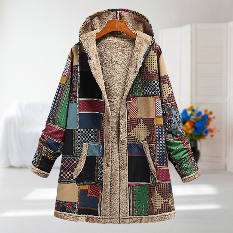 Cecily | Patchwork Hooded Coat