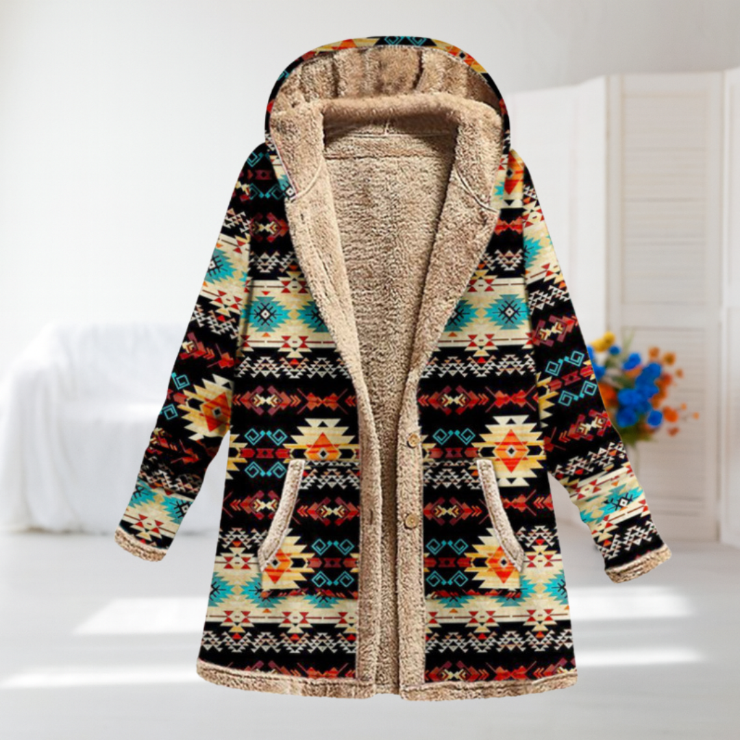 Cassandra | Patterned Hooded Jacket