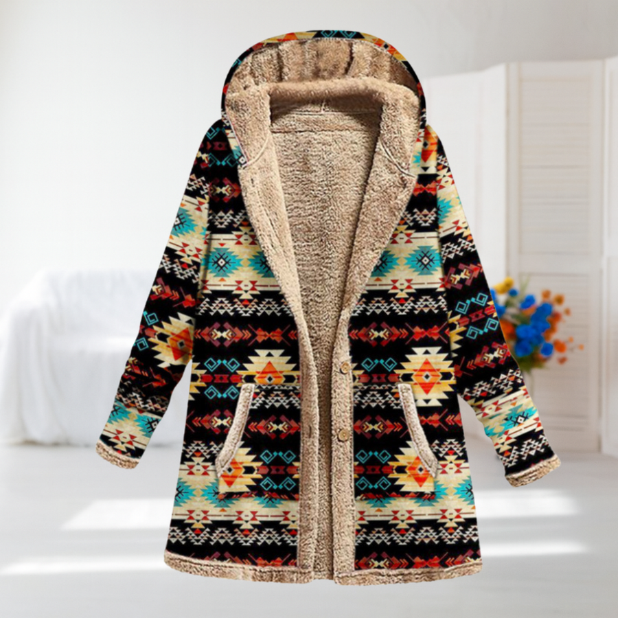 Cassandra | Patterned Hooded Jacket