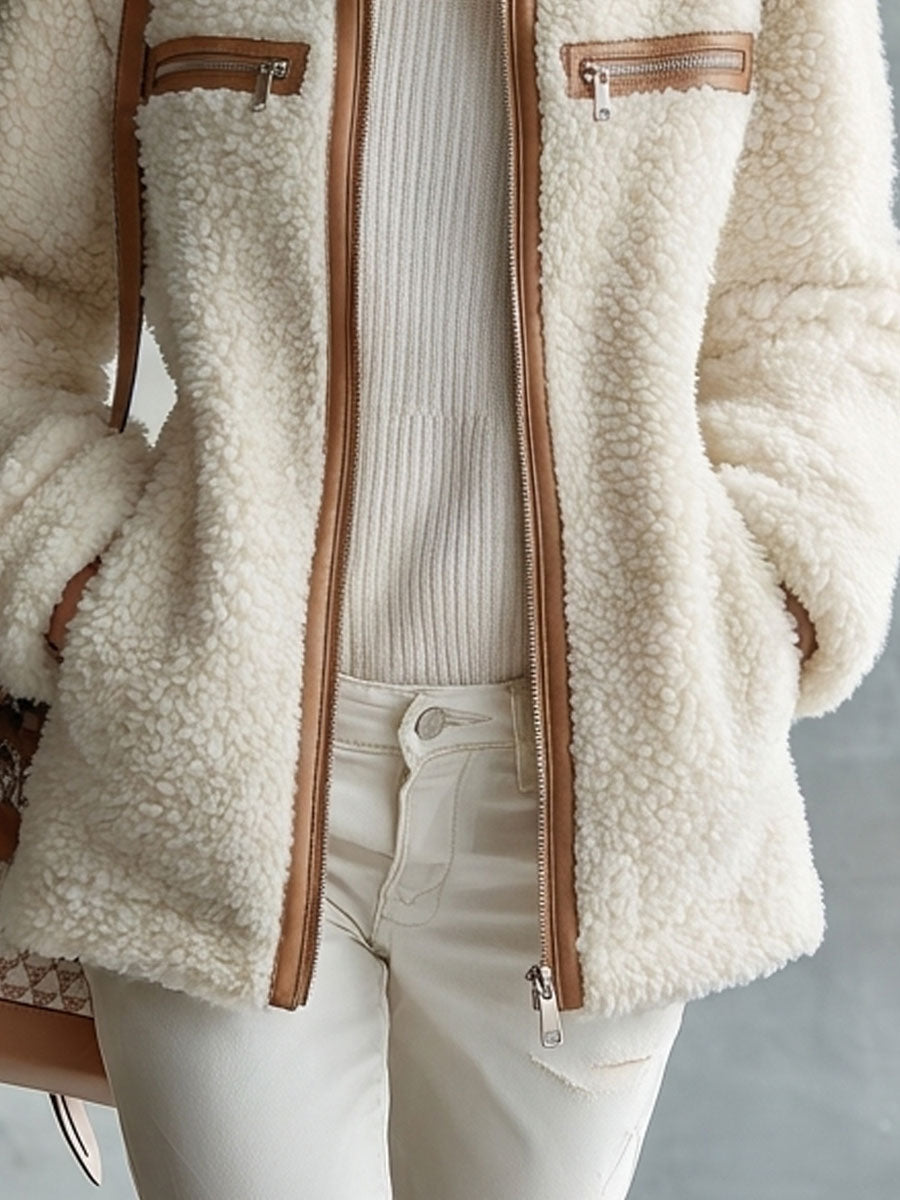 Brown & Cream Fleece Jacket
