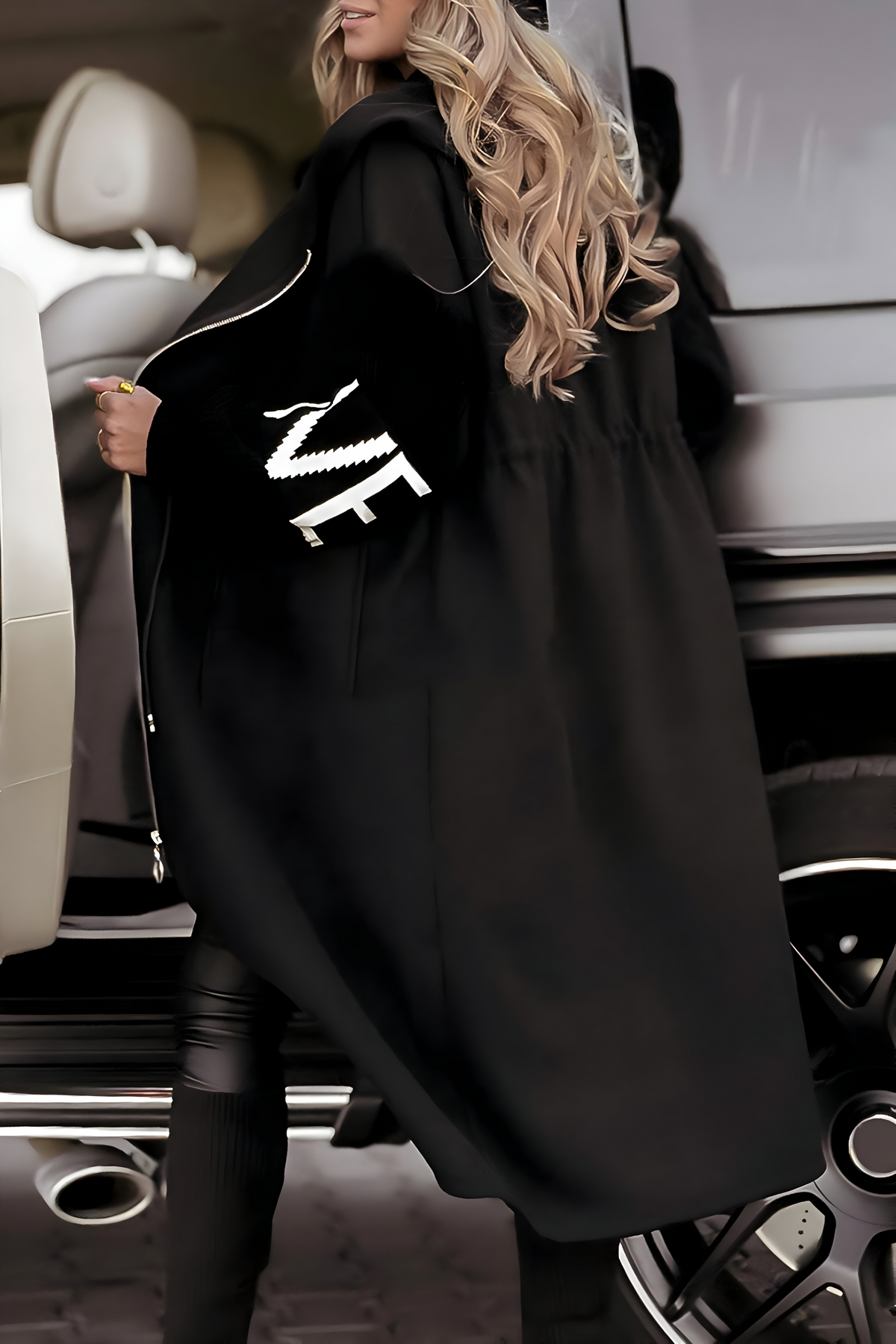 Elena Zip Coat™ | Cozy Hooded Coat with Knitted Sleeves