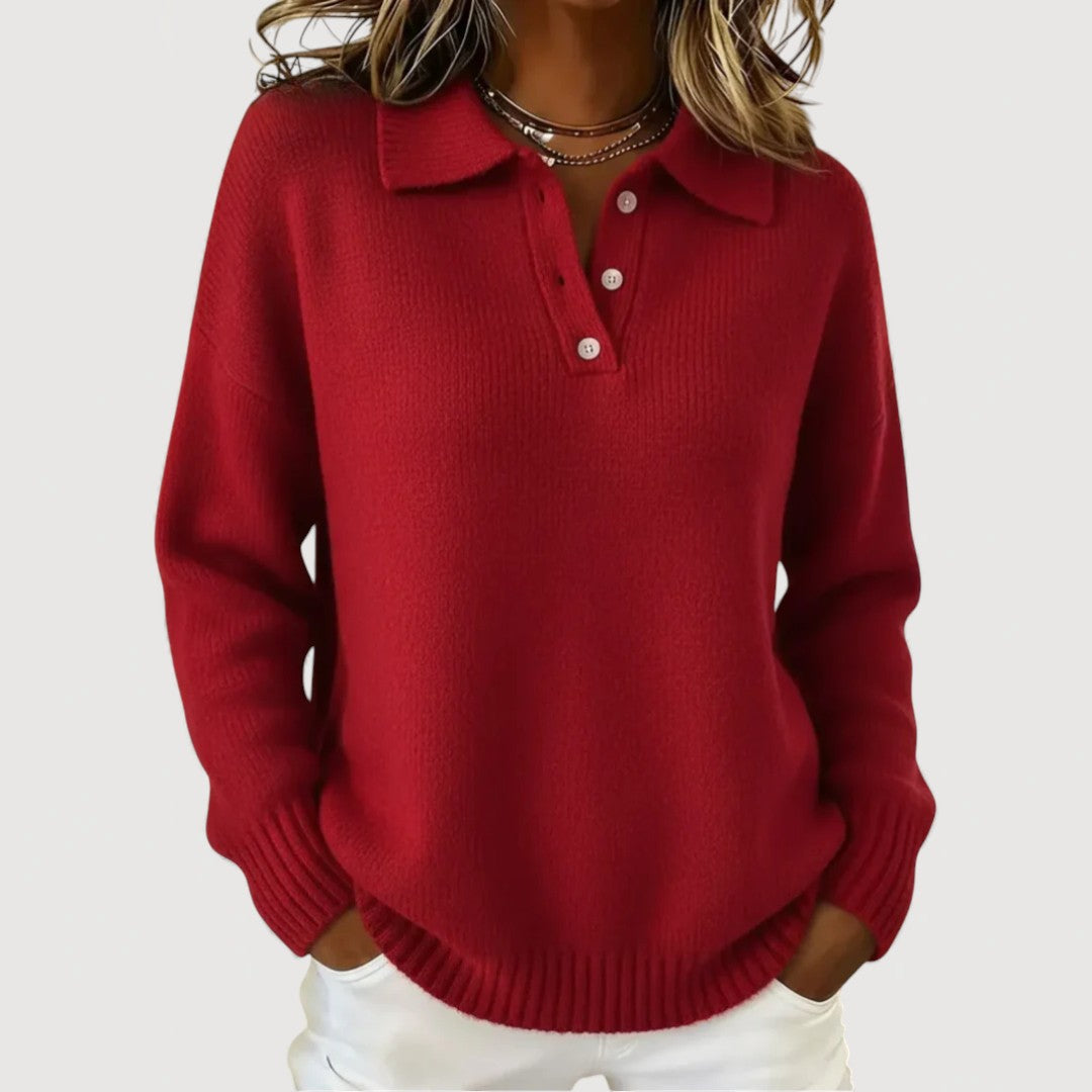 Isabel | Cozy Collared Knit Sweater