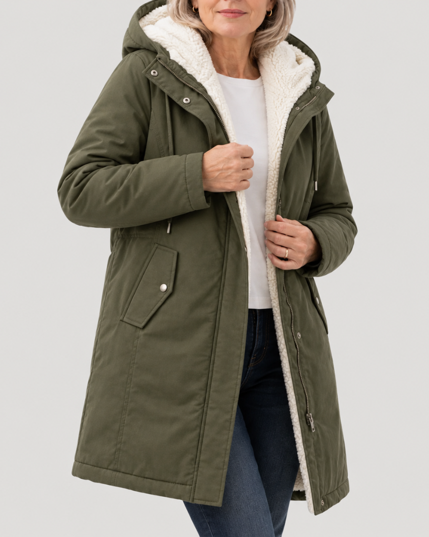 Murielle | Sherpa-Lined Hooded Coat