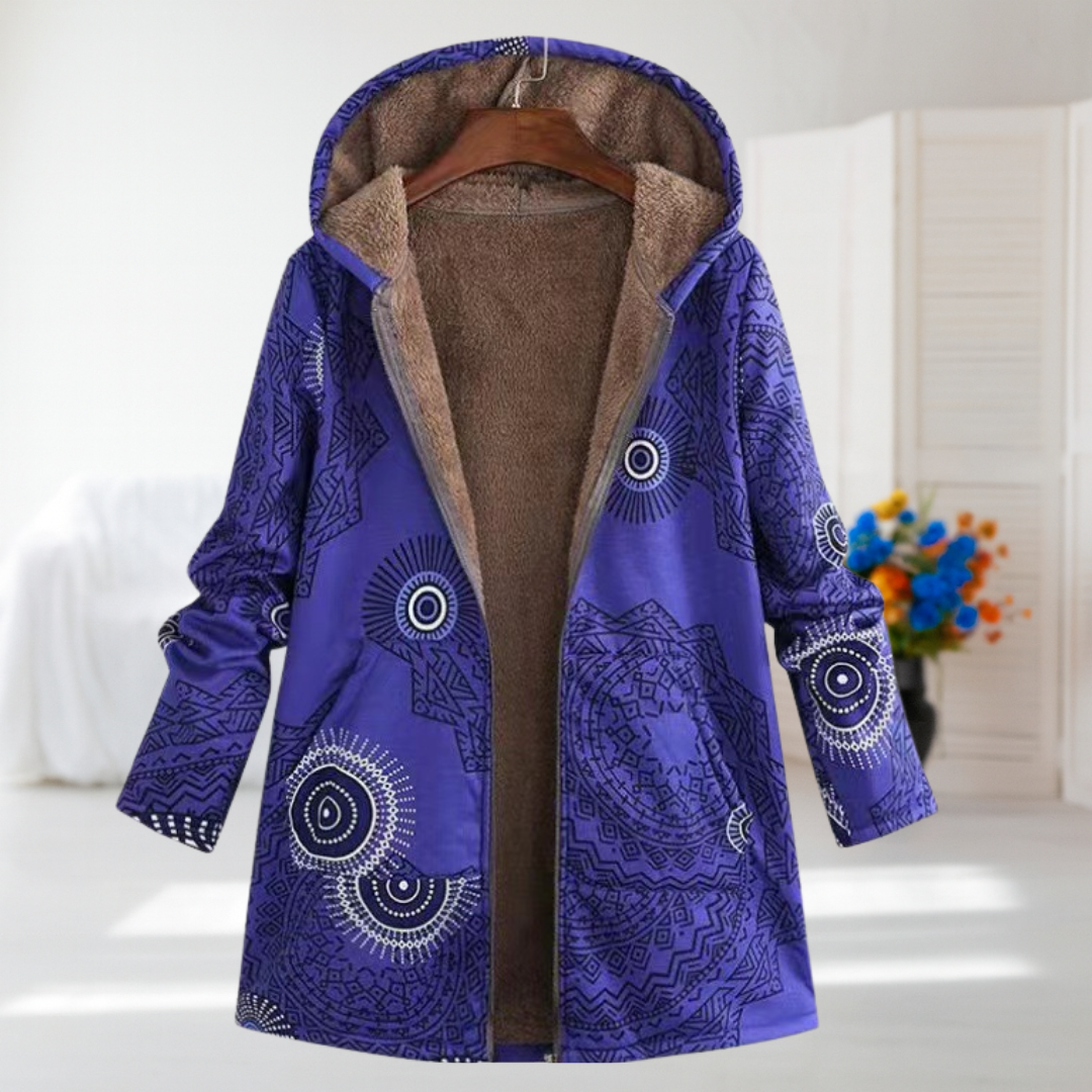 Mathilde | Hooded Patterned Coat