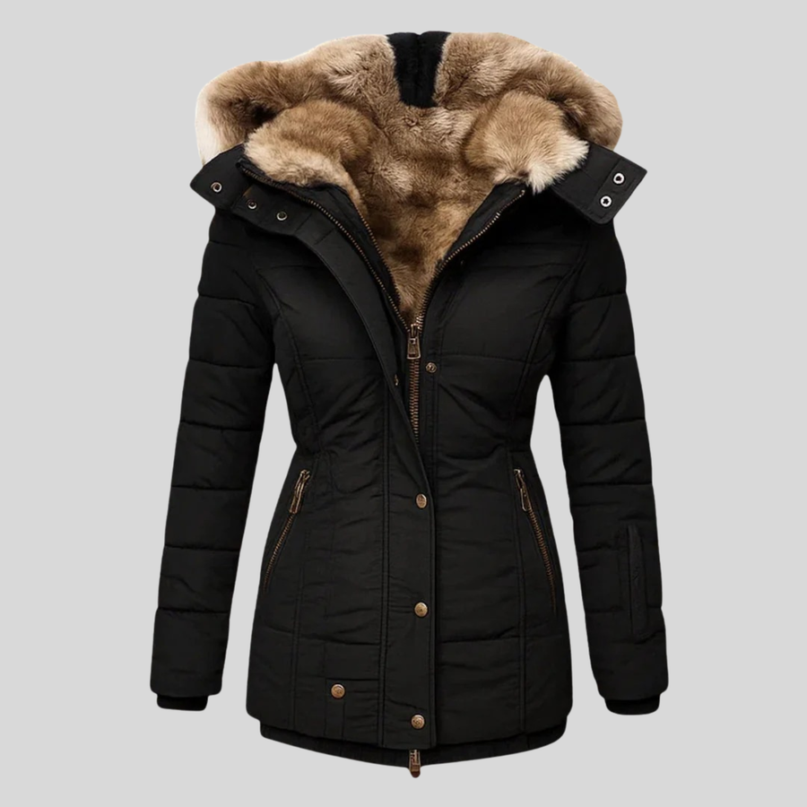 Bochra | Quilted Parka with Faux Fur Hood