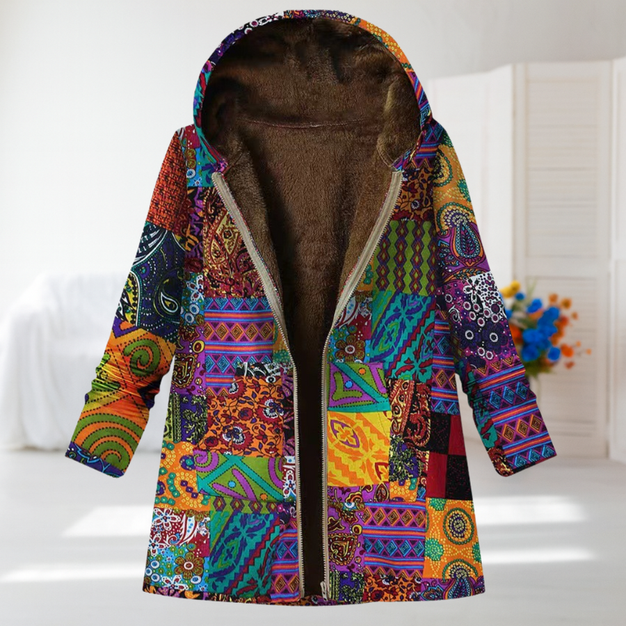 Celestine | Hooded Patchwork Coat