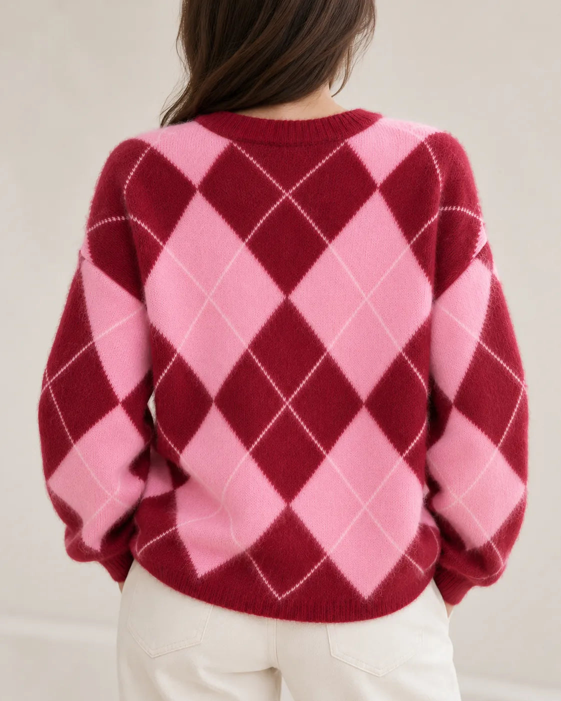 Elodie™ | Wool, Cashmere & Silk Argyle Sweater