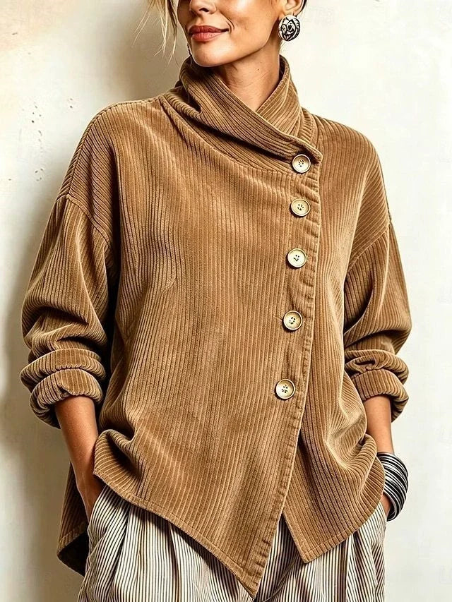 Women’s Funnel Neck Asymmetrical Hem Top