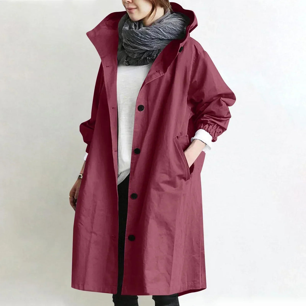 Gisele | Elegant Hooded Trench Coat