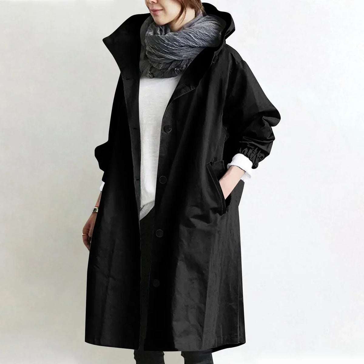 Gisele | Elegant Hooded Trench Coat