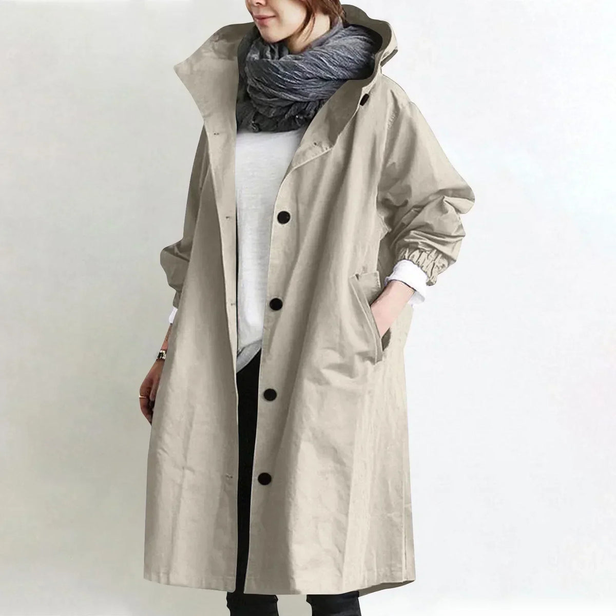 Gisele | Elegant Hooded Trench Coat