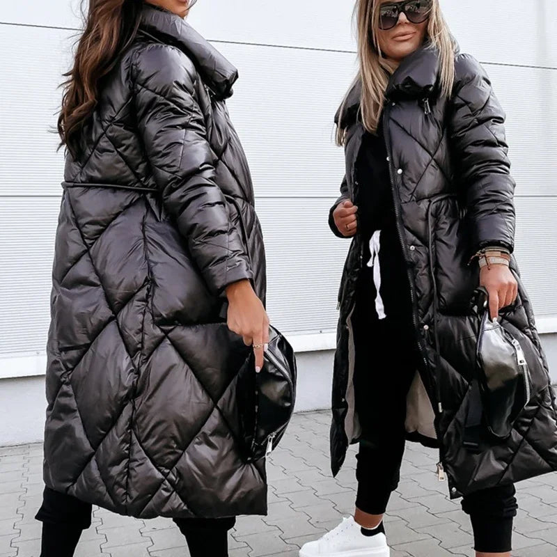 Amanda | Quilted Longline Winter Parka
