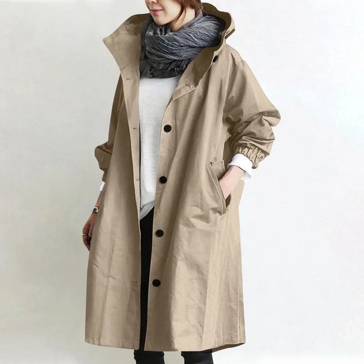 Gisele | Elegant Hooded Trench Coat
