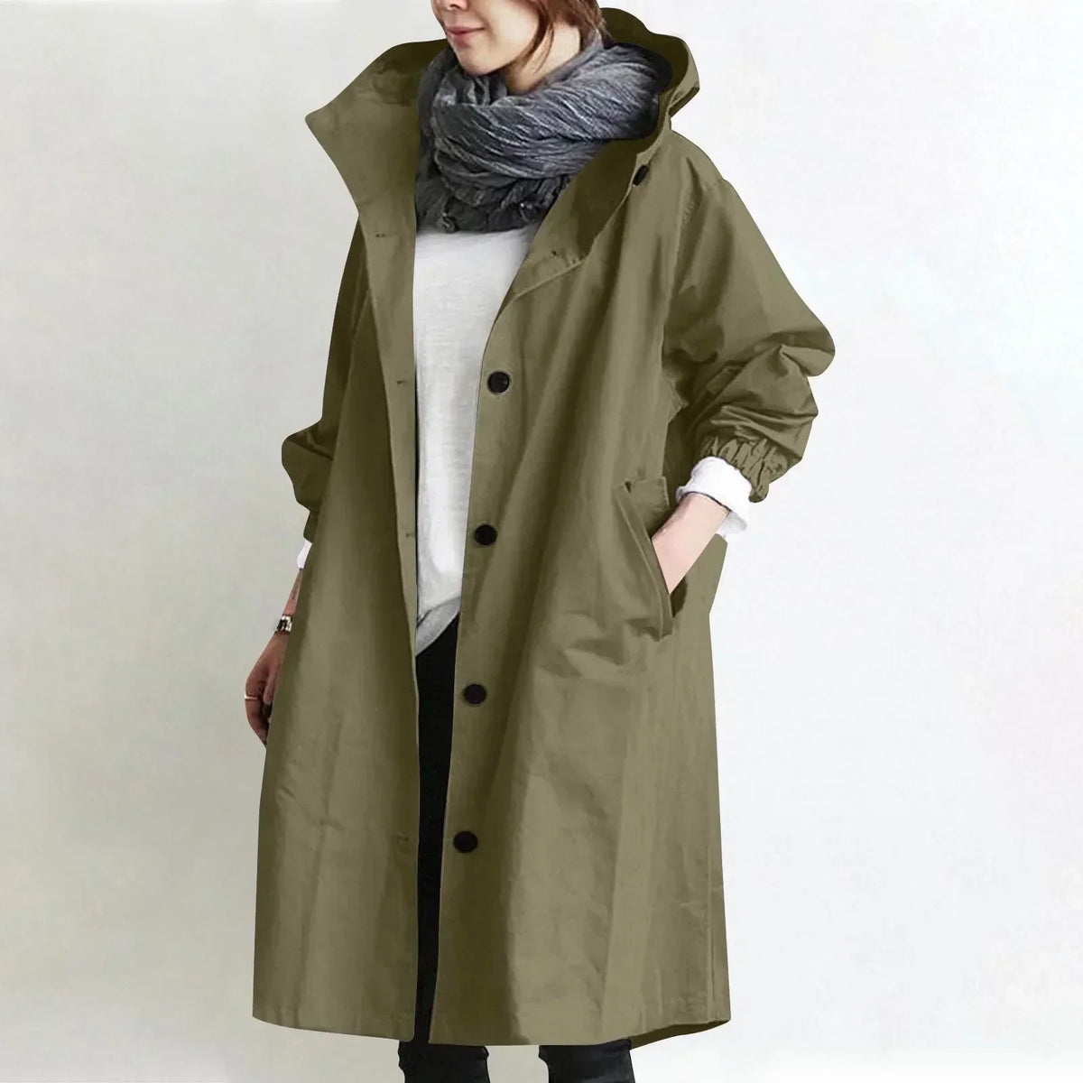 Gisele | Elegant Hooded Trench Coat