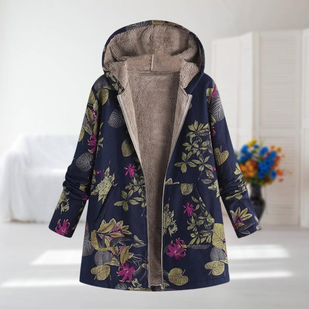 Sigrid | Cosy Hooded Floral Jacket