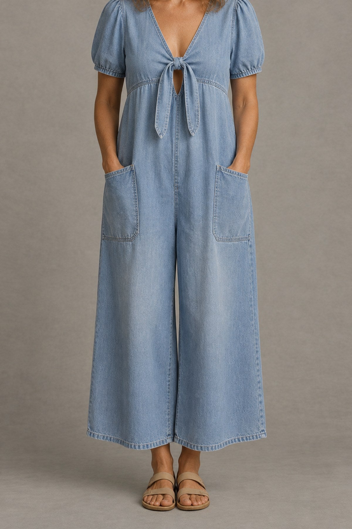 Birdie | Tie-Front Wide-Leg Jumpsuit