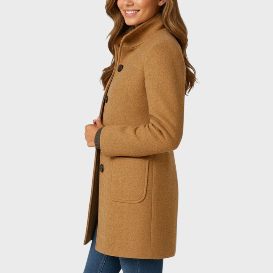 Clara | Elegant Buttoned Wool-Blend Coat