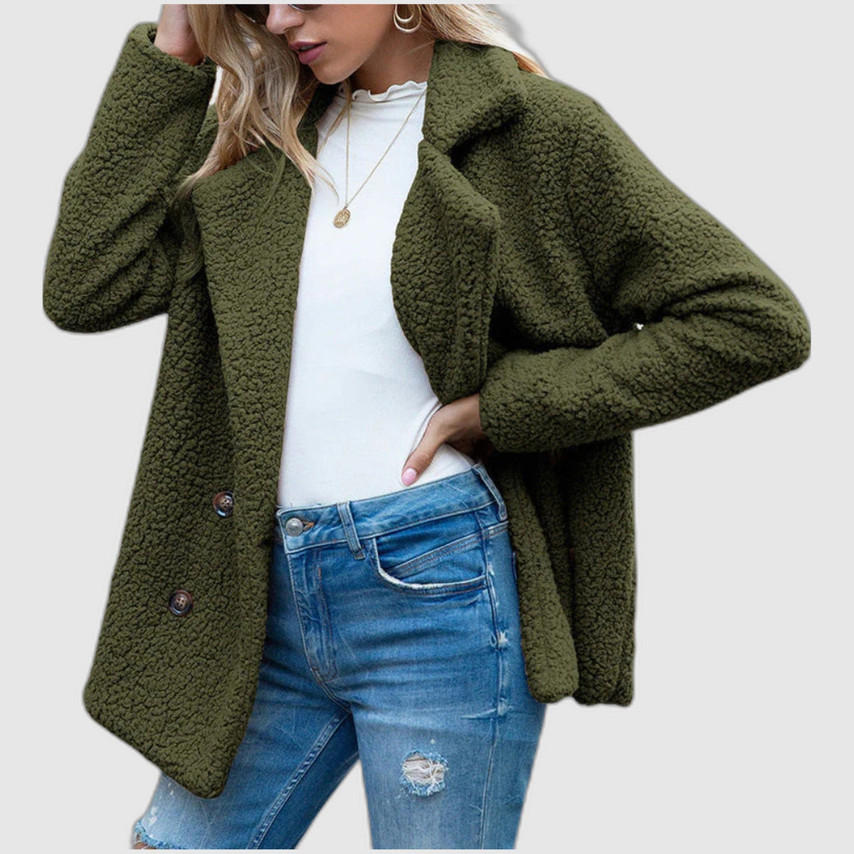 Delphine | Collared Teddy Coat