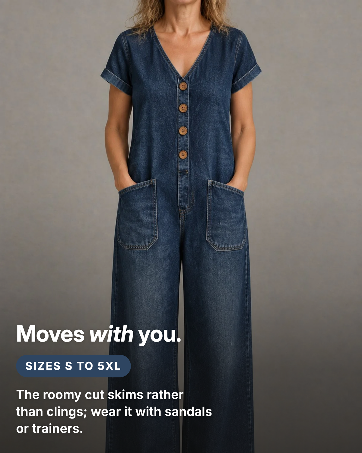 Delta | Short-Sleeve Denim Jumpsuit