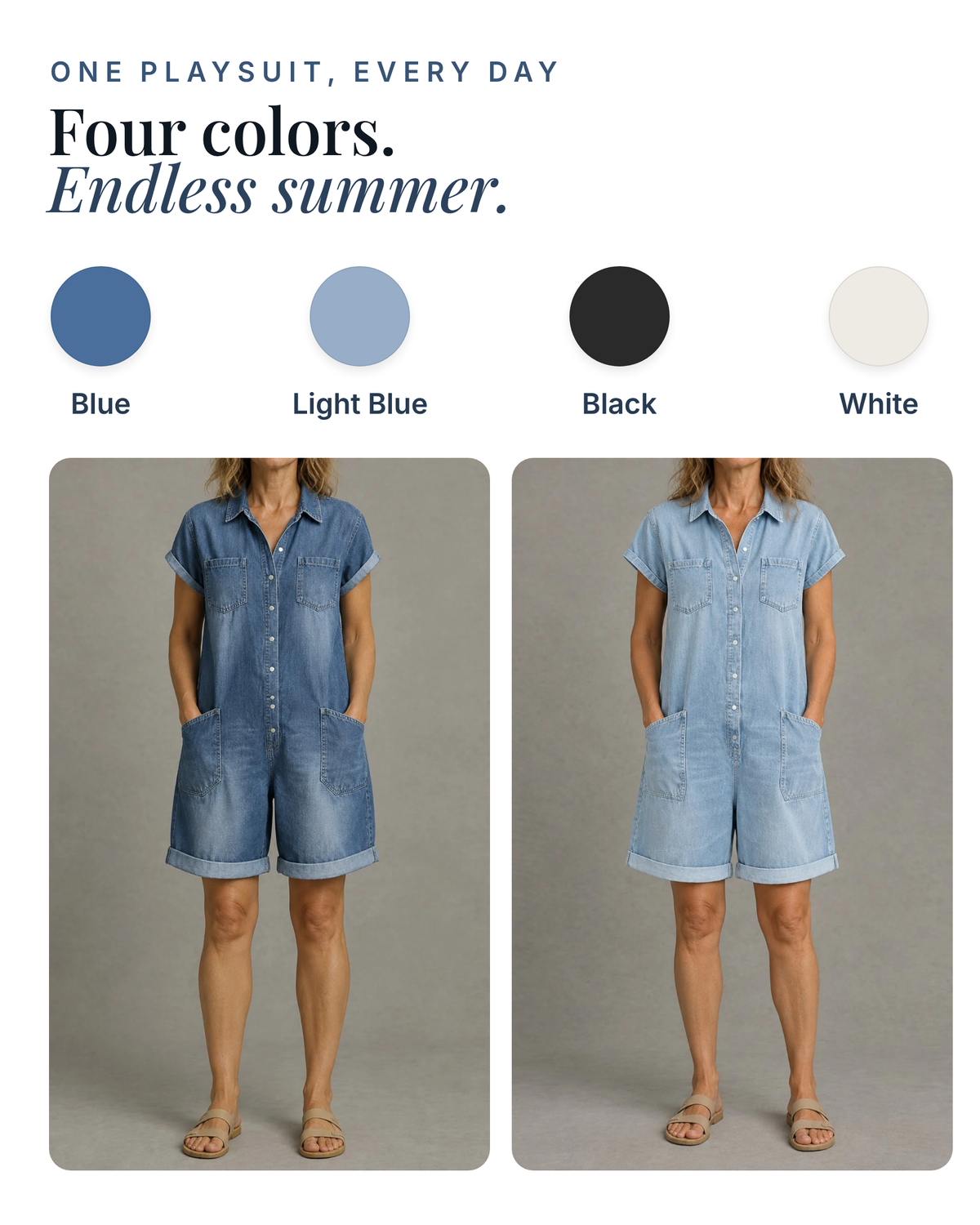 Dolly | Short-Sleeve Denim Playsuit