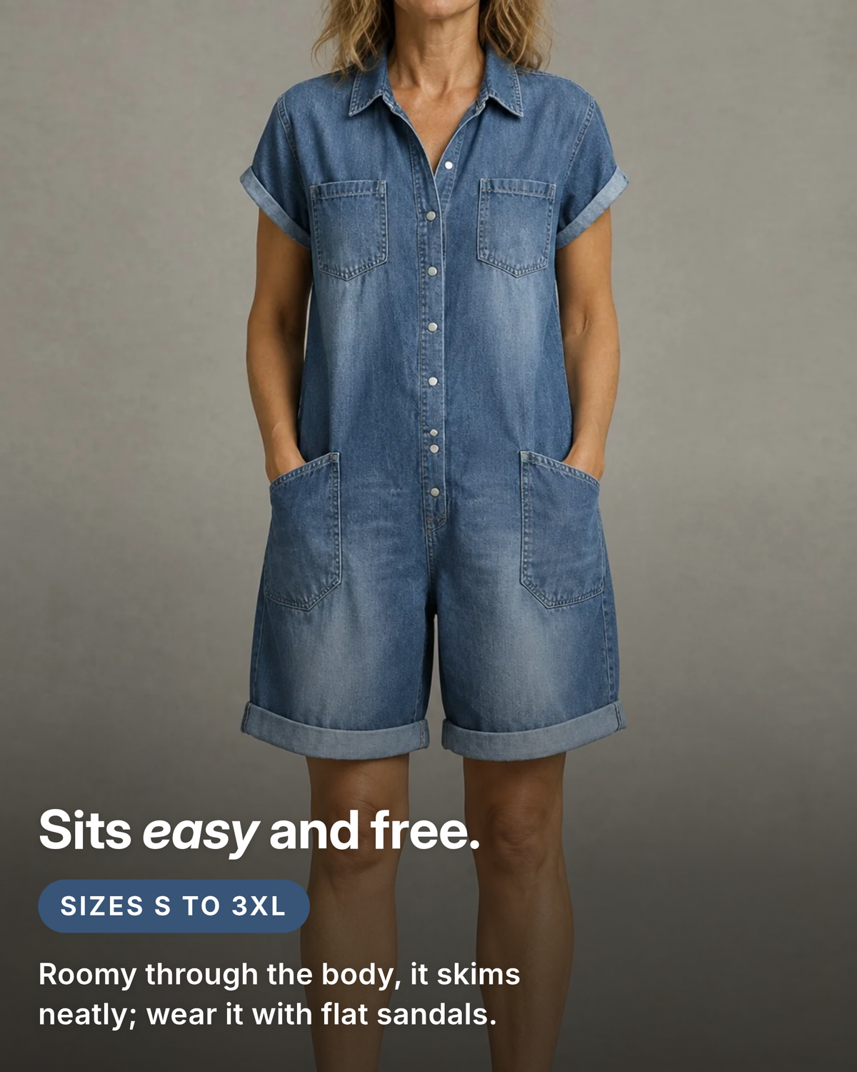Dolly | Short-Sleeve Denim Playsuit