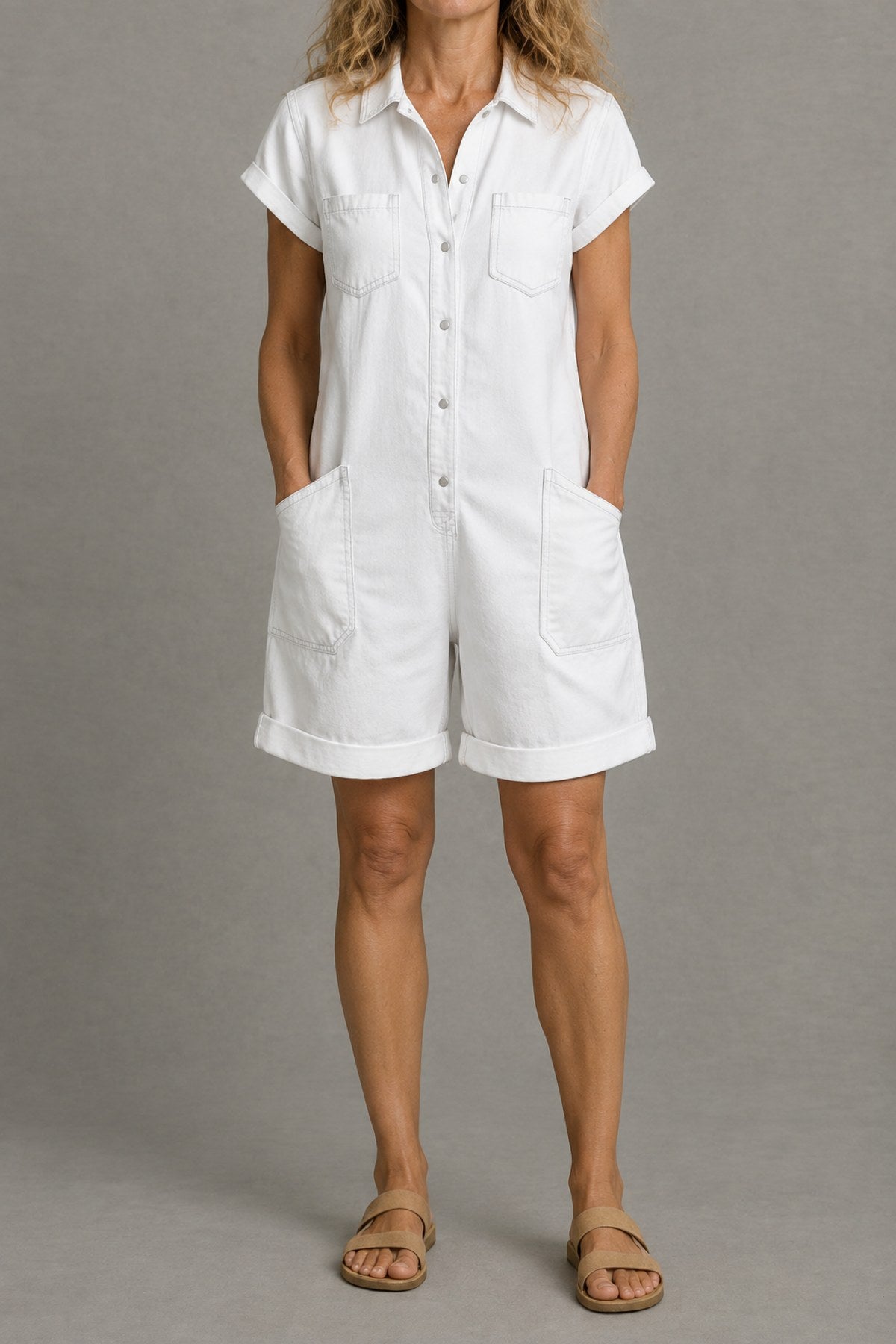 Dolly | Short-Sleeve Denim Playsuit