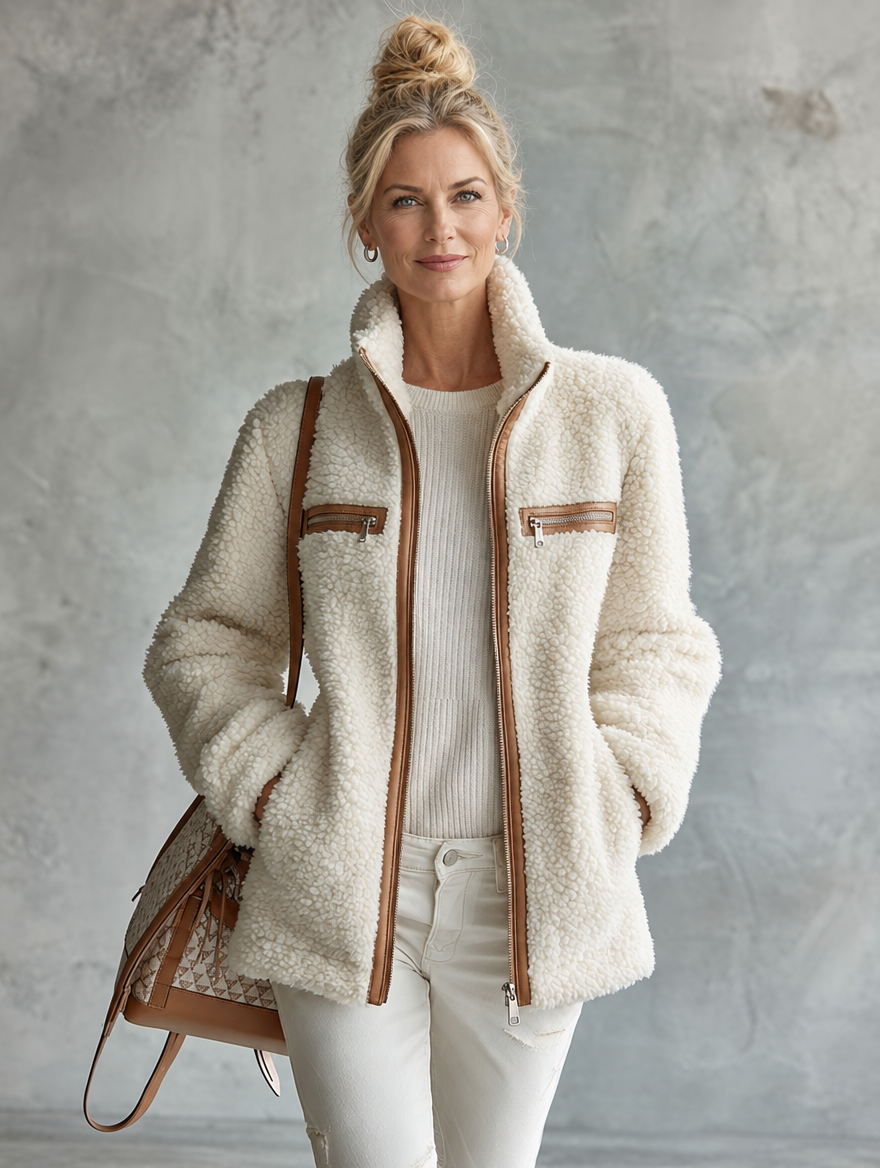 Brown & Cream Fleece Jacket