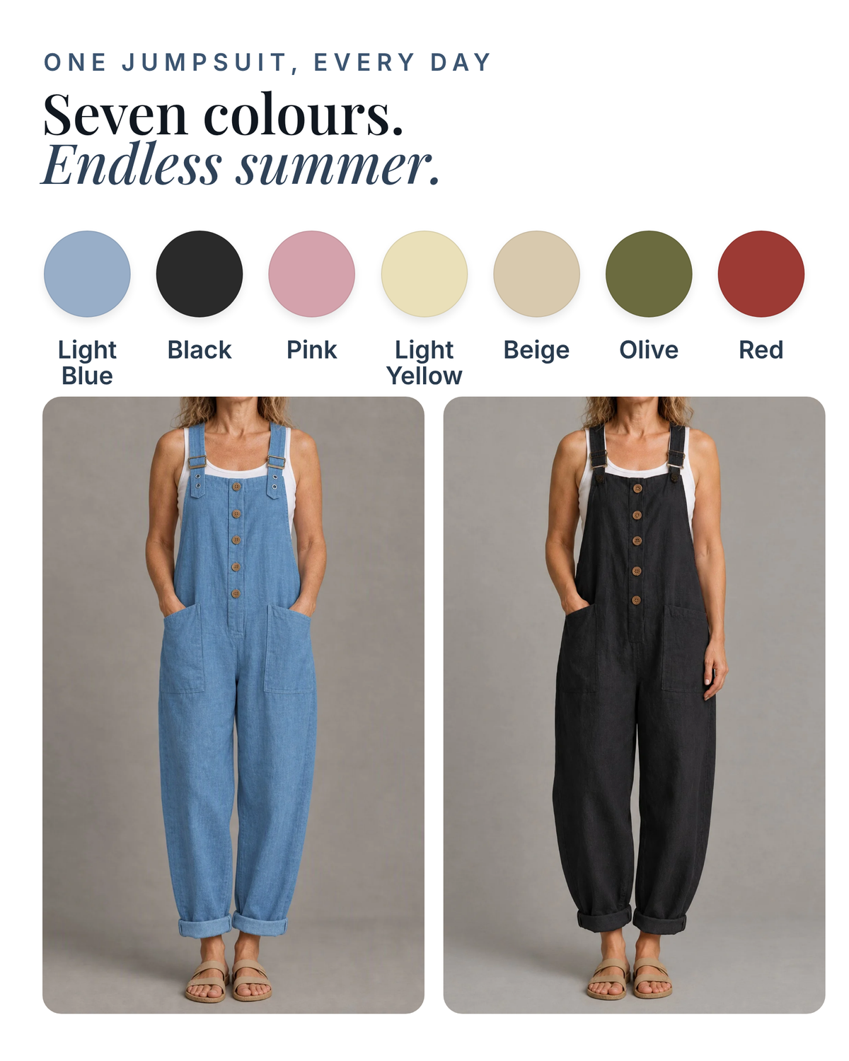 Jeannie | Relaxed Linen-Look Jumpsuit