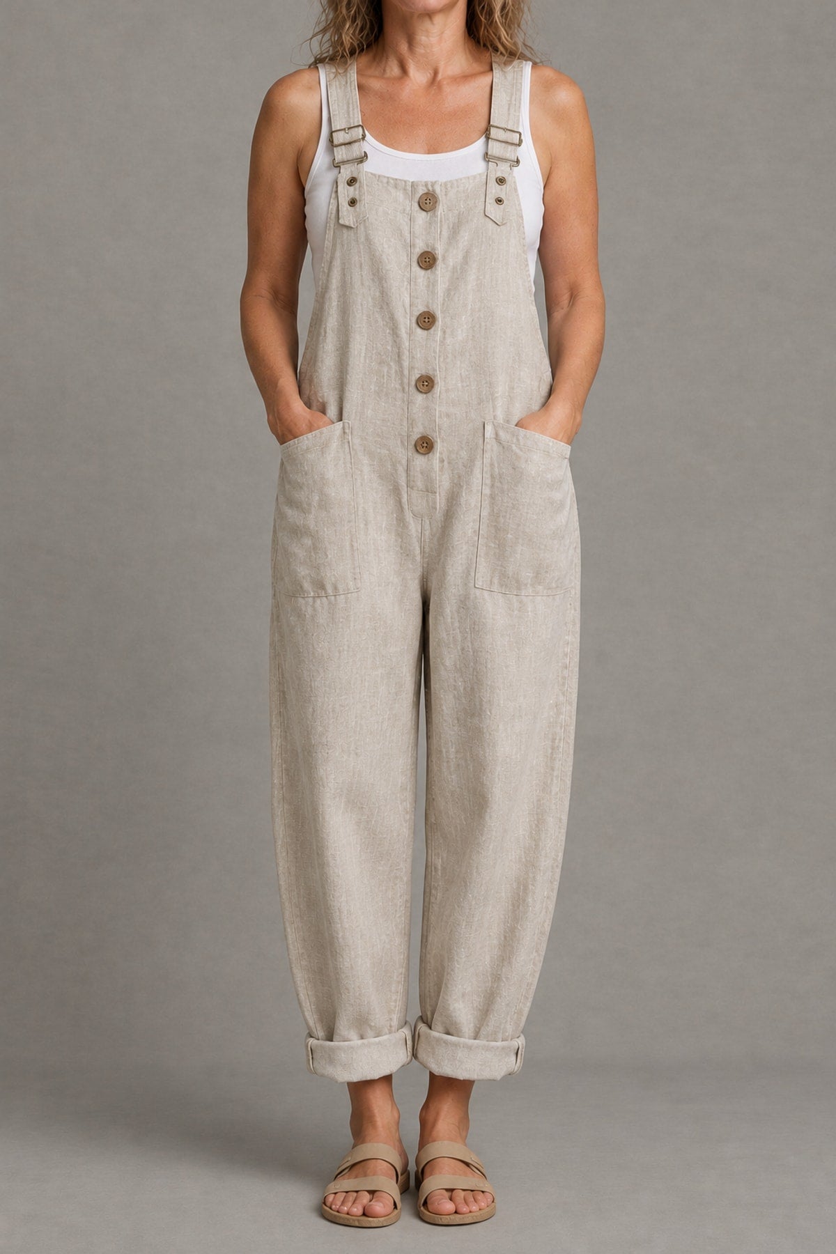 Jeannie | Relaxed Linen-Look Jumpsuit