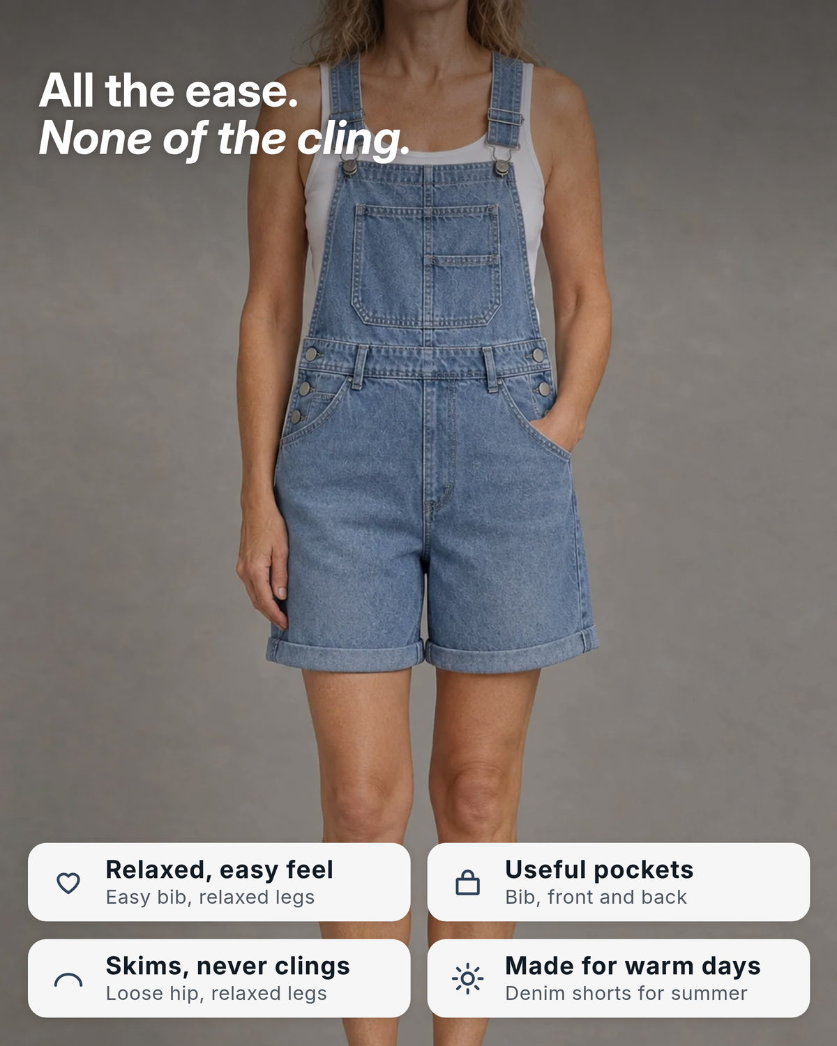 Kacey | Classic Denim Overall Shorts