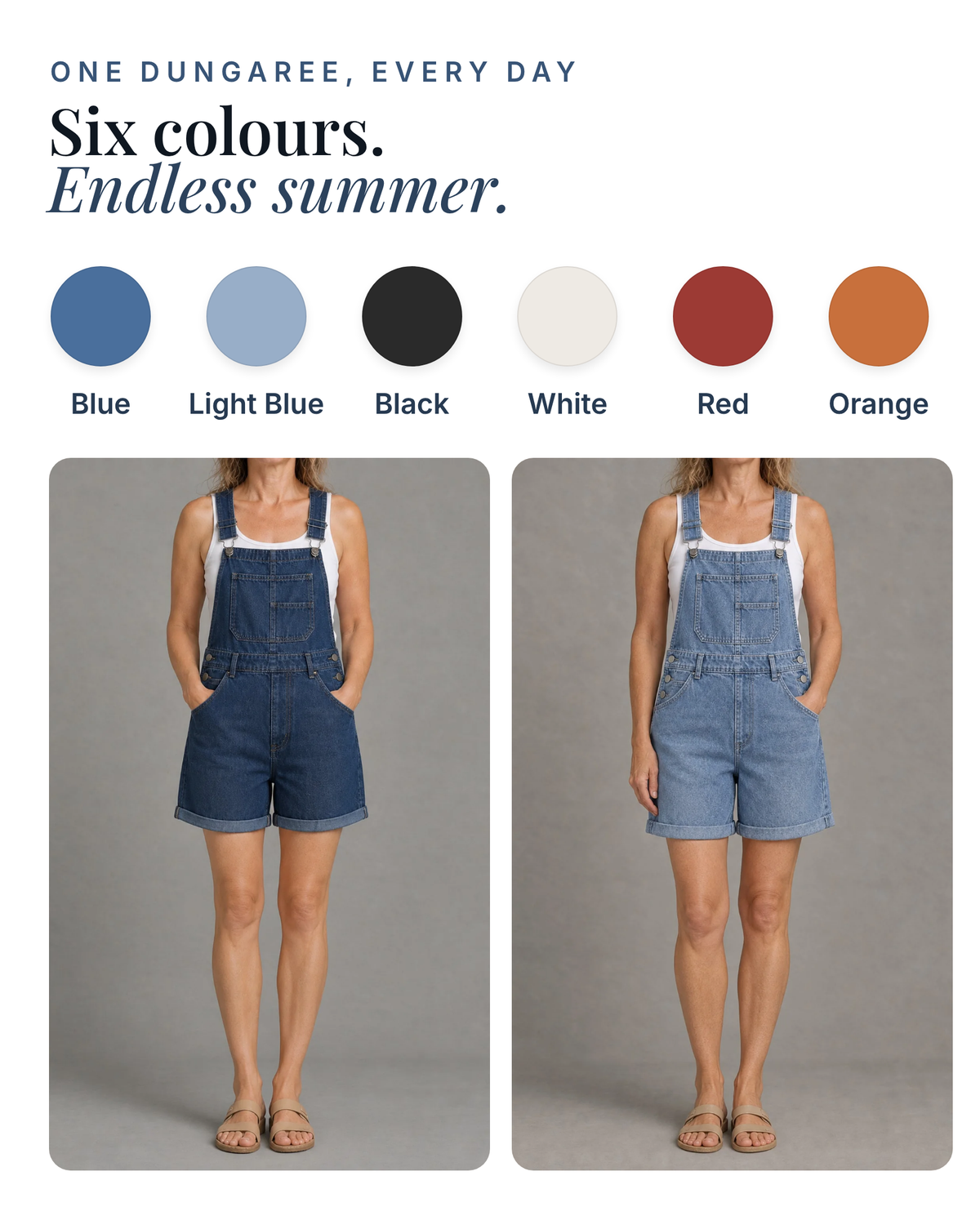 Kacey | Classic Denim Overall Shorts