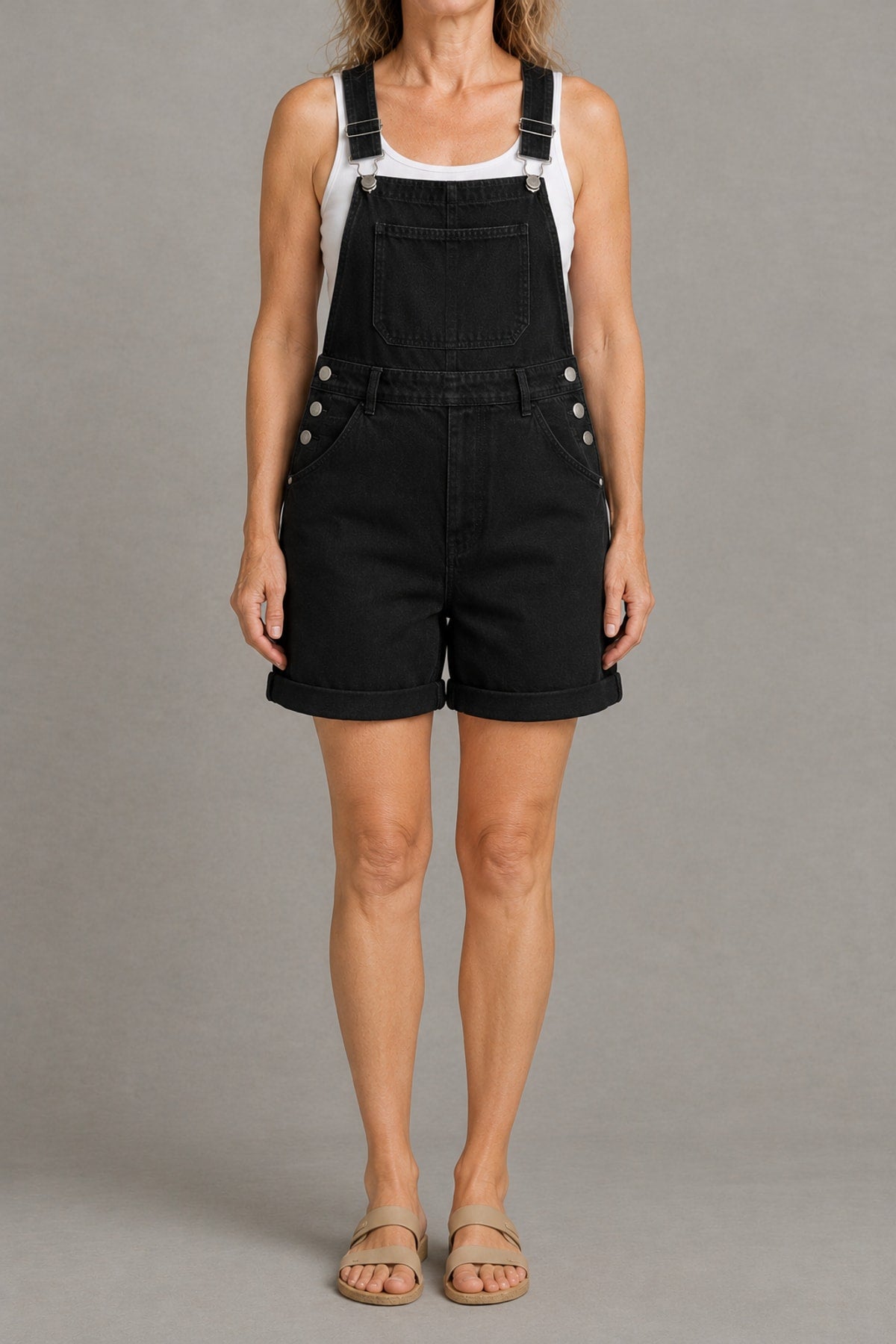 Kacey | Classic Denim Overall Shorts