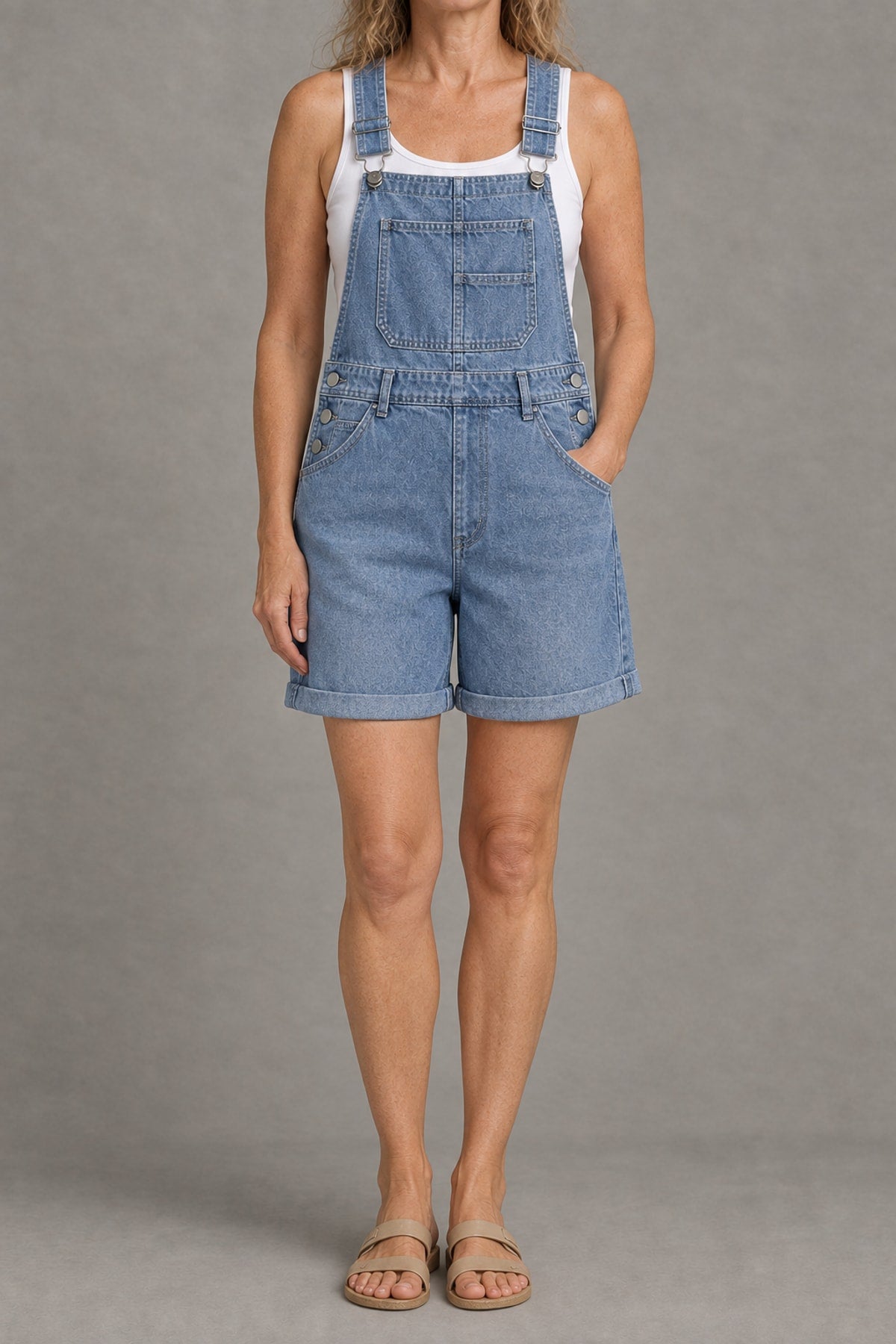 Kacey | Classic Denim Overall Shorts