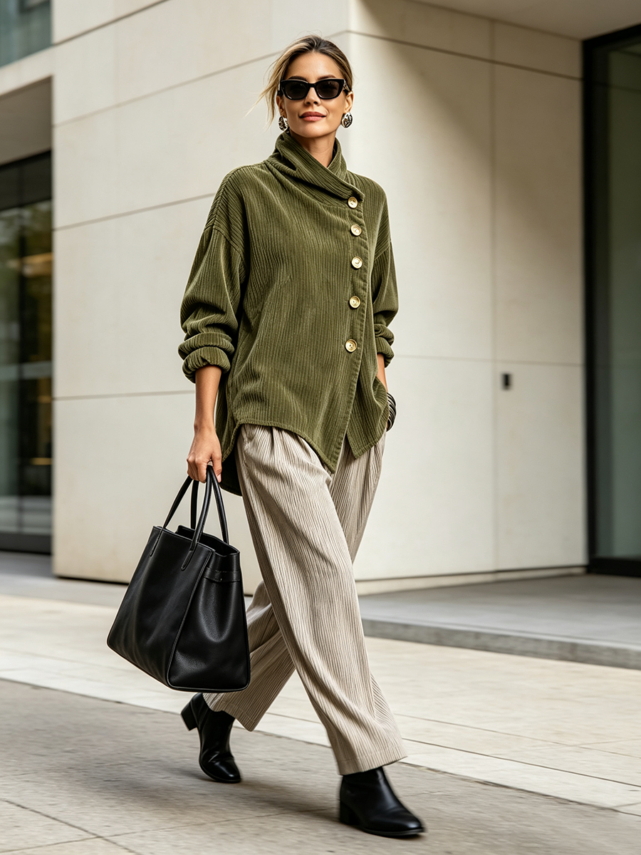 Women’s Funnel Neck Asymmetrical Hem Top