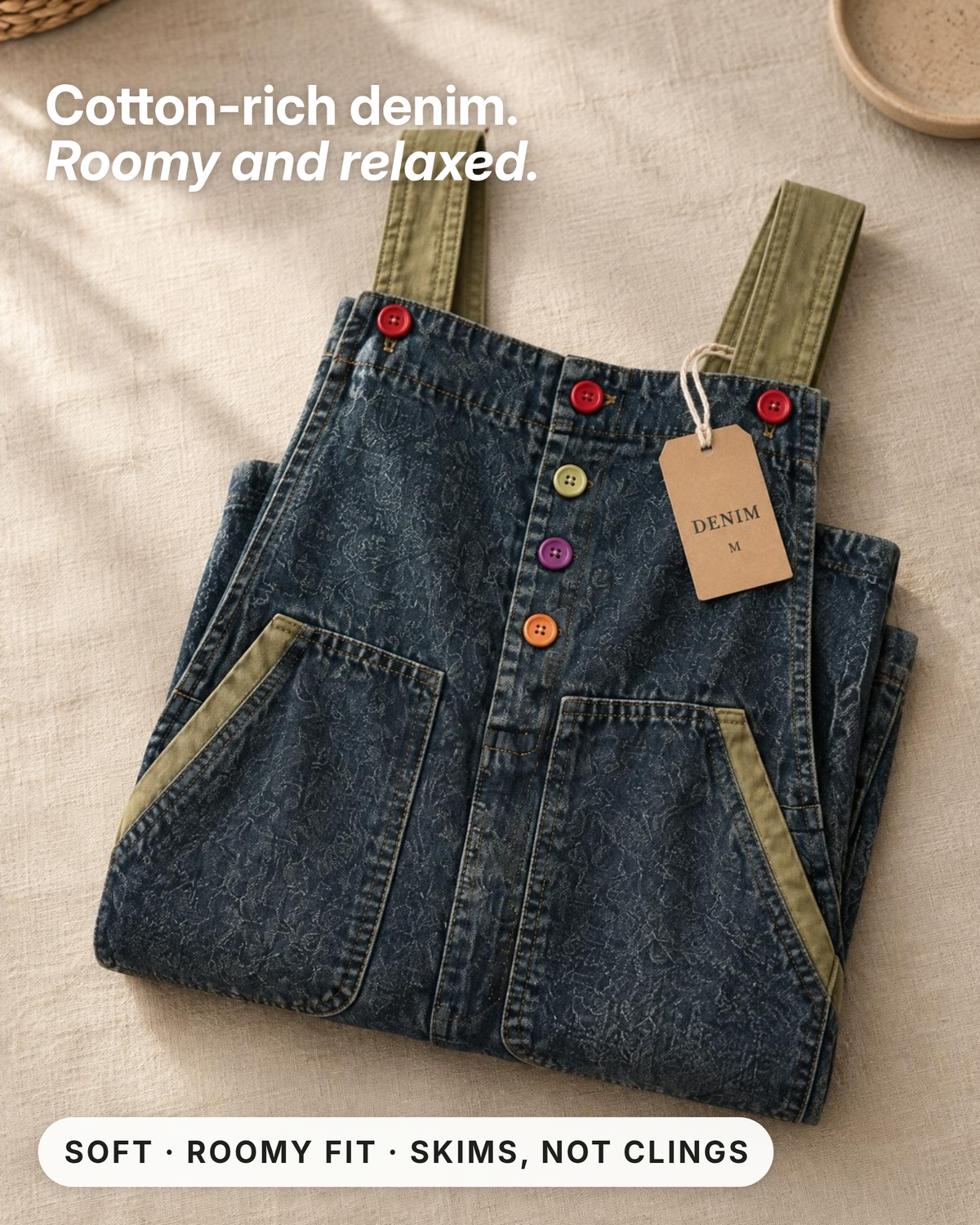Rosanne | Balloon-Leg Denim Overalls