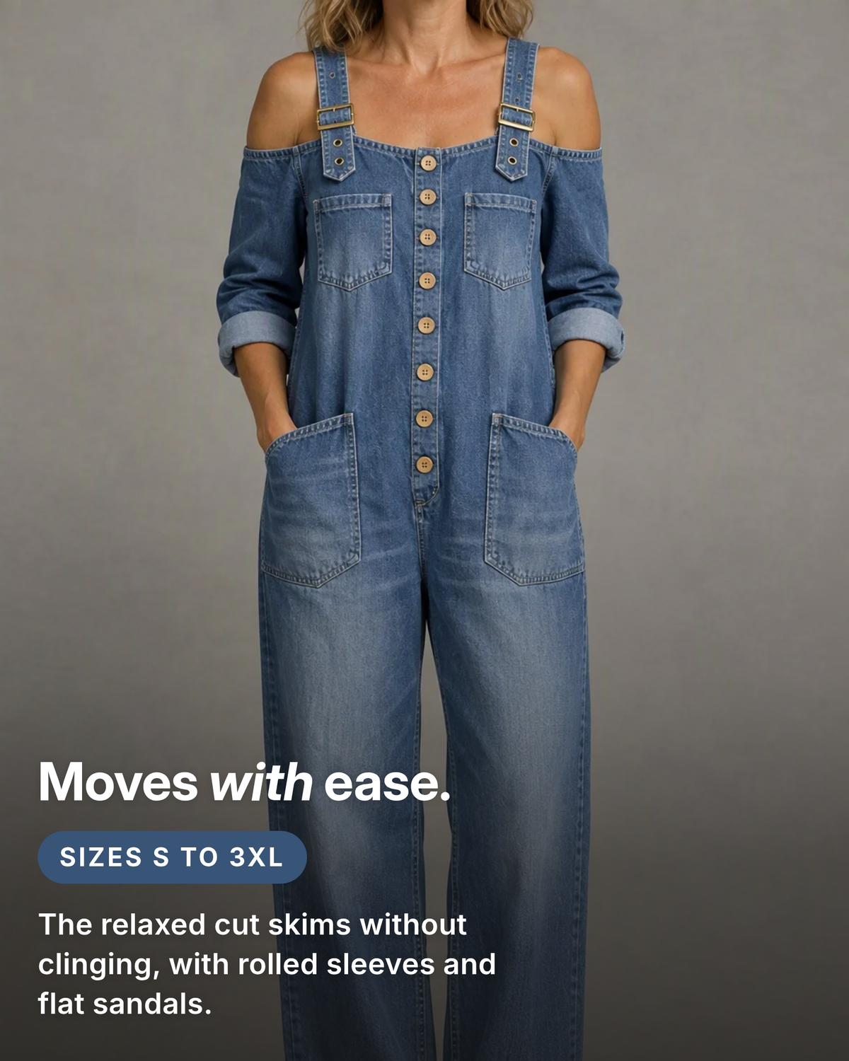 Stevie | Off-Shoulder Denim Jumpsuit