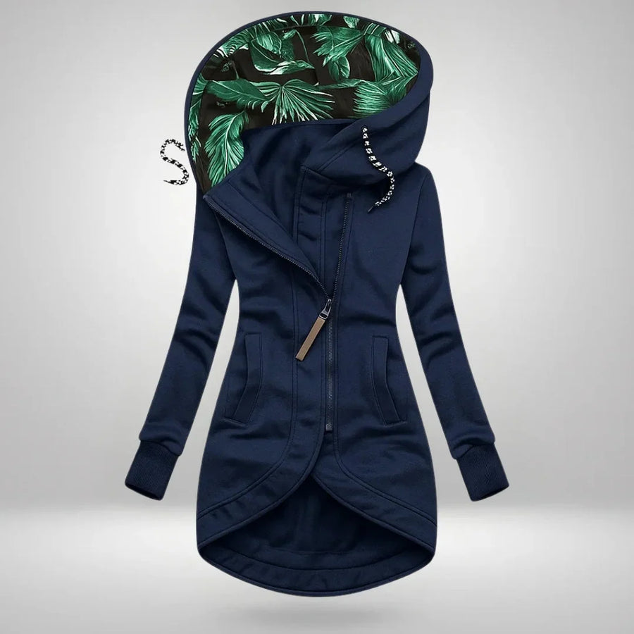Vivienne | Long Hooded Zip Coat