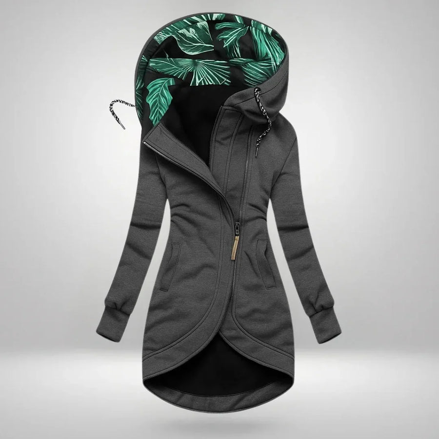 Vivienne | Long Hooded Zip Coat